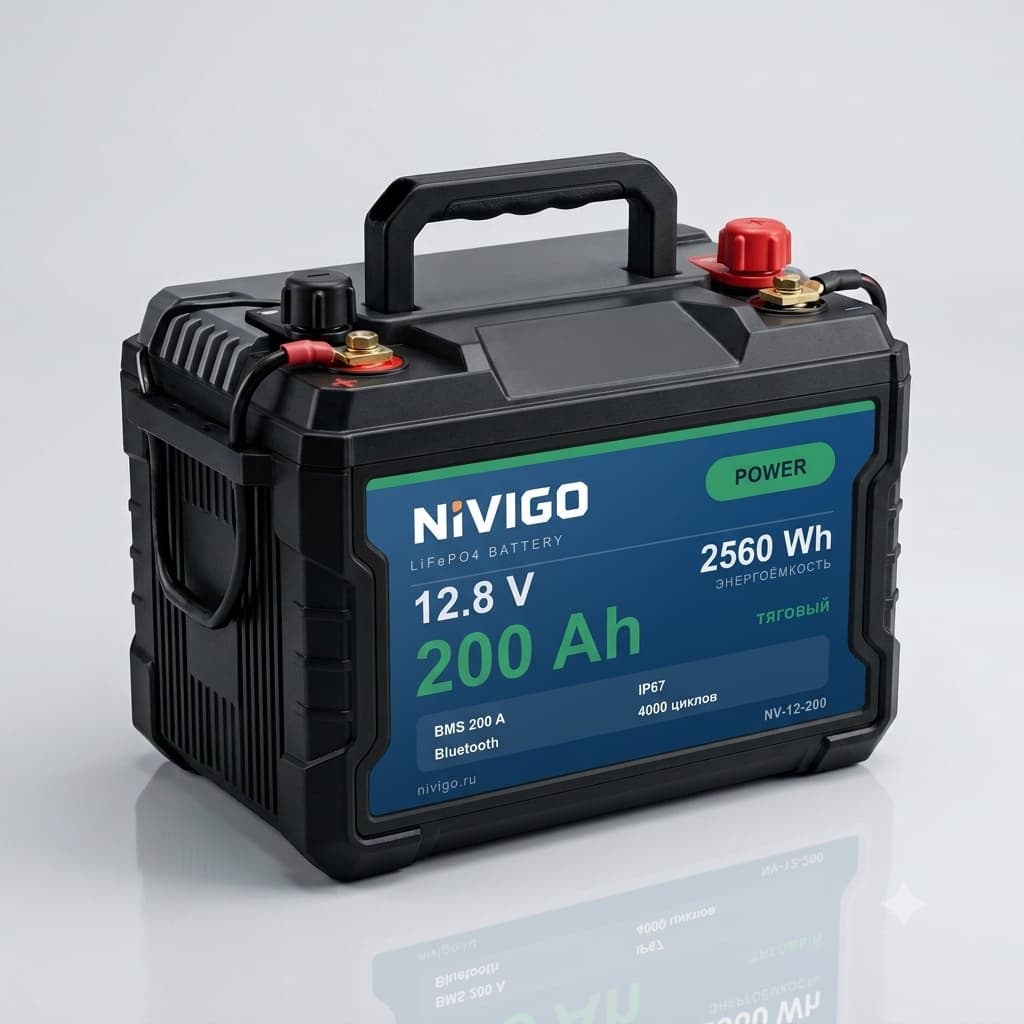 Nivigo Power 12В 200Ач — тяговый LiFePO4 — фото товара